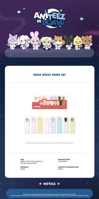 ATEEZ - INDEX STICKY MEMO SET [ANITEEZ IN DEJA VU Official MD]
