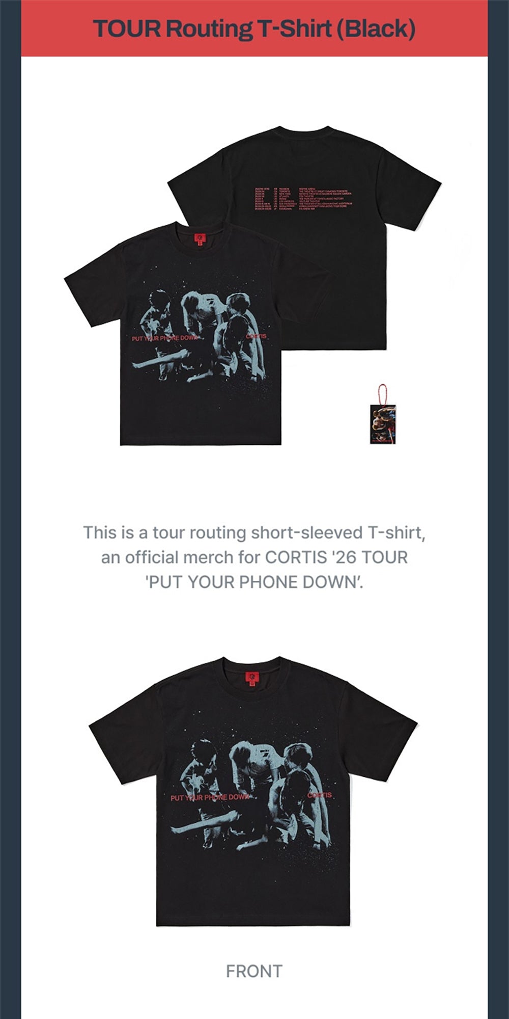 CORTIS - TOUR Routing T-Shirt (Black) [2026 PUT YOUR PHONE DOWN
