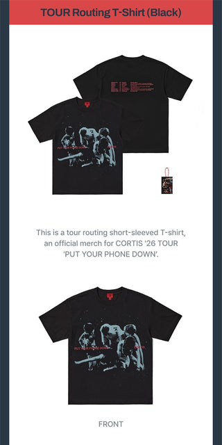 CORTIS - TOUR Routing T-Shirt (Black) [2026 PUT YOUR PHONE DOWN CORTIS TOUR MD]