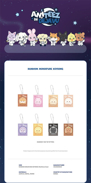 ATEEZ - RANDOM MINIATURE KEYRING [ANITEEZ IN DEJA VU Official MD]