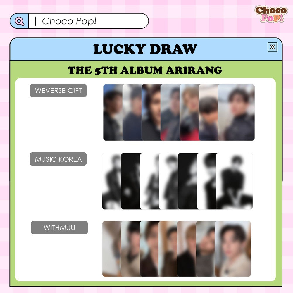 ☆ LUCKYDRAW] BTS - THE 5TH ALBUM ARIRANG + ARIRANG (Living Legend