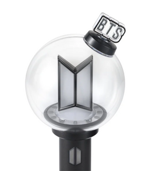 Lightstick with 'BTS' logo on a white background