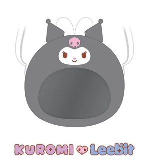 Kawaii character with gray body and pink accents on a white background, featuring the text 'KUROMI Leebit'.