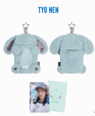 Two plush elephant toys with a star on a white background, featuring the brand 'TYO NEN'. Xdinary Monsters REEL HOLDER with official photocard