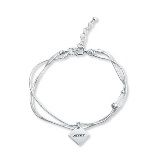 Silver bracelet with a tag on a white background ATEEZ GOLDEN HOUR Part.5 POP-UP official 925 silver bracelet