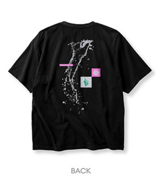 Black t-shirt with graphic design on the back against a white background ATEEZ GOLDEN HOUR Part.5 POP-UP short sleeve T-shirt details