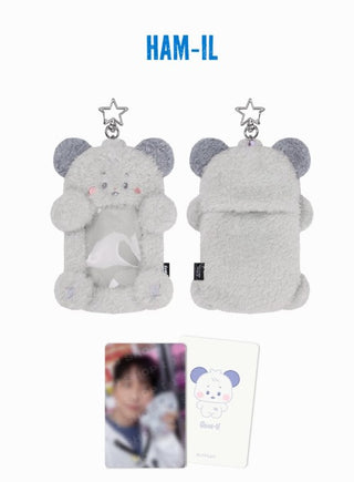 Plush keychain with a bear design on a white background, featuring the brand 'HAM-IL'. Xdinary Monsters REEL HOLDER official merchandise