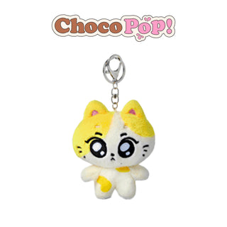 Plush keychain with cartoon character on a white background, featuring the brand 'Choco Pop'. WONCHU 
