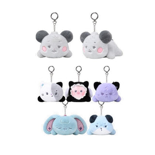 Set of plush keychains shaped like cartoon animals on a white  background Xdinary Monsters PLUSH VOICE Ver. official plush