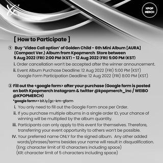 Golden Child ALBUM [VIDEO CALL EVENT] Golden Child - AURA 6th Mini Album (Compact Ver.)